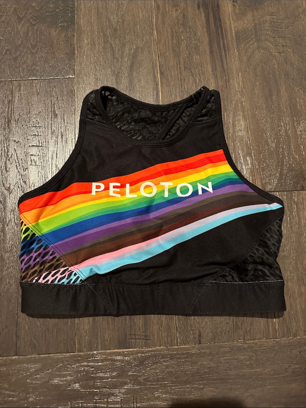 Peloton x WITH Pride Flag Black High Neck Sports Bra Size M